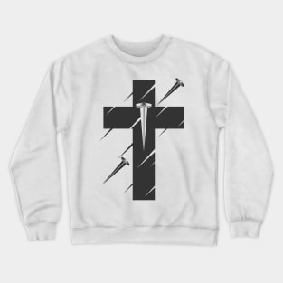 The cross of Jesus Christ pierced with nails Crewneck Sweatshirt